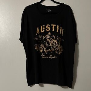 Time and Tru Black Texas Rodeo T-Shirt